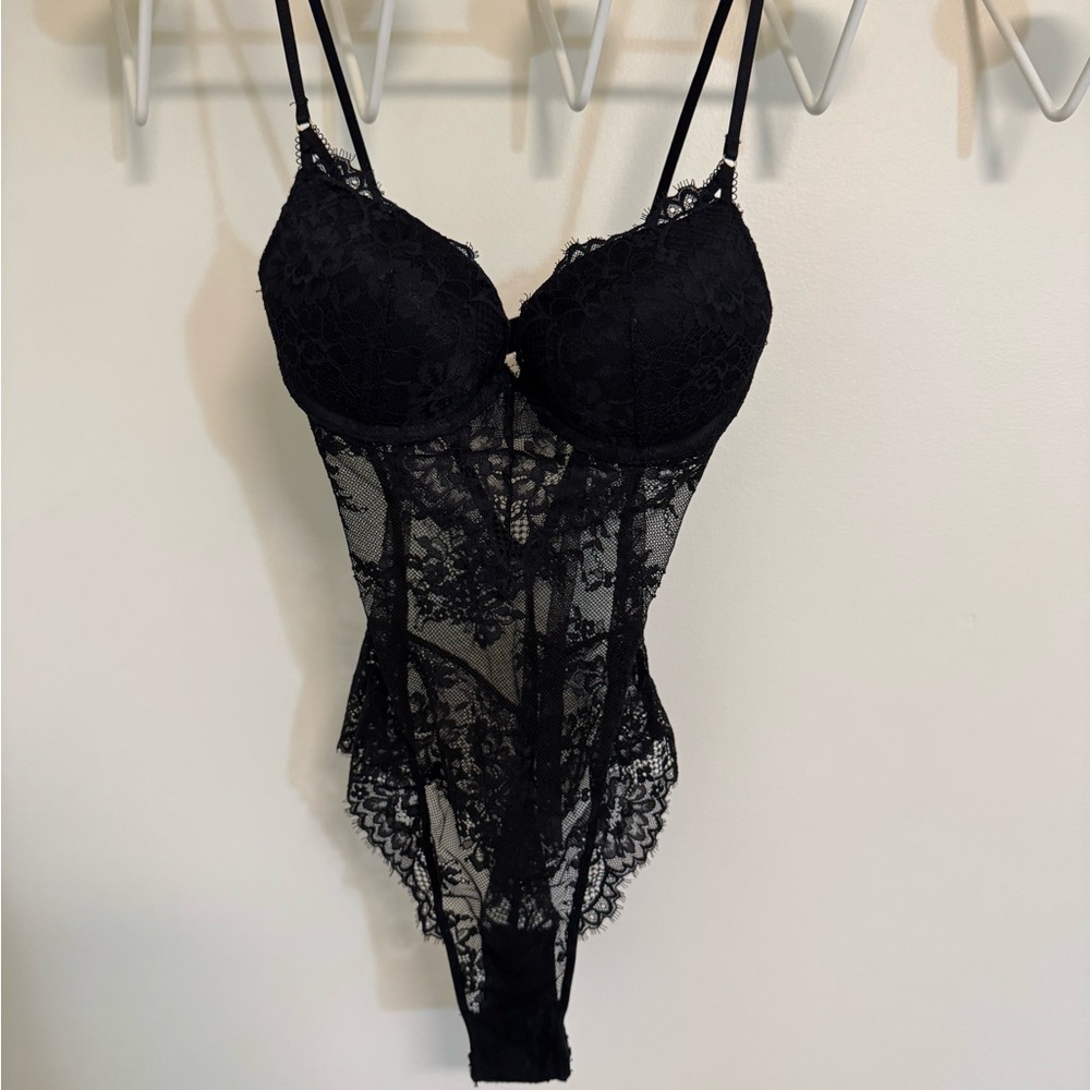 Elegant Black Lace Bodysuit